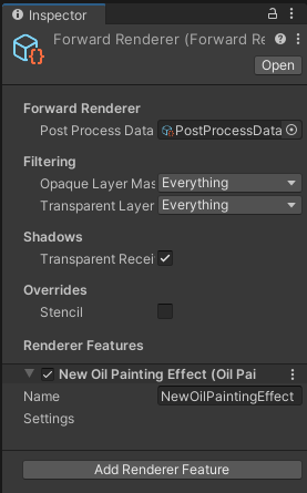 The new renderer feature added to the pipeline.